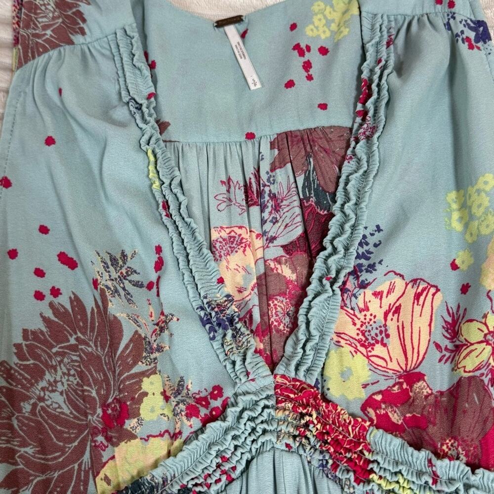 Free People Purple Haze Light Blue Floral Printed Sleeveless Tunic S - Picture 10 of 10